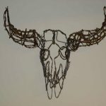 Cattle skull wire sculpture image